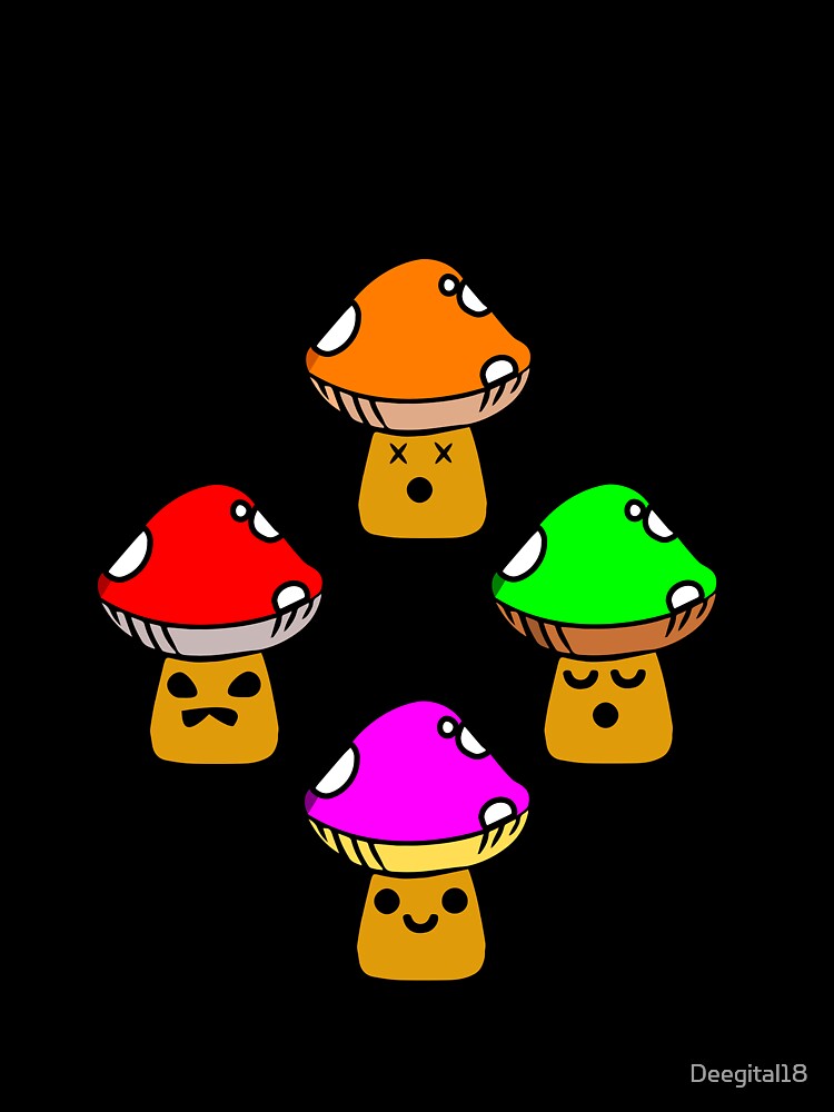 Cute halloween mushroom pack yellow shrooms by Deegital18