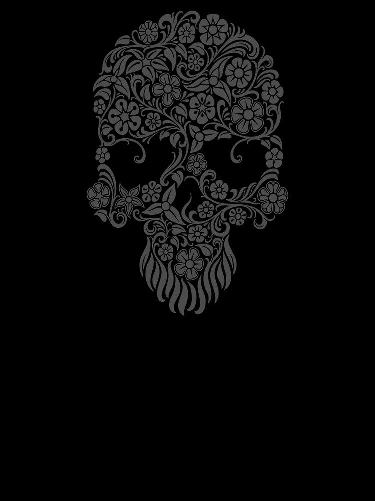 Dark Flowers and Vines Sugar Skull Design by JeffBartels