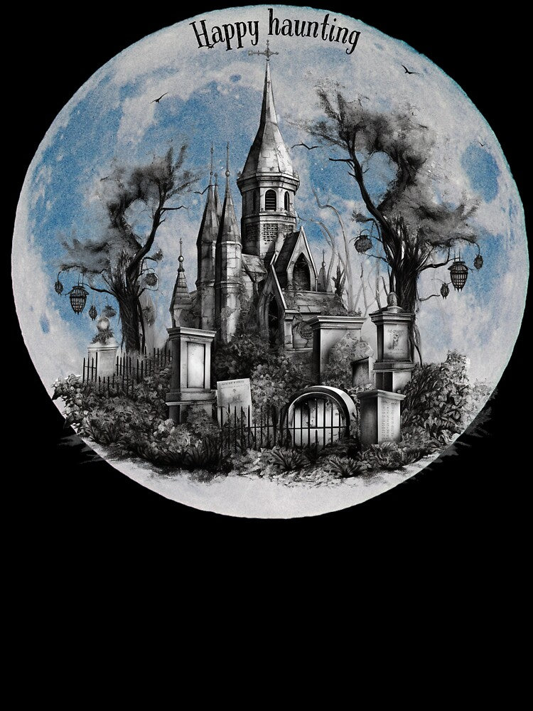 Happy haunting, blue moon haunted cemetery by Janetlousart