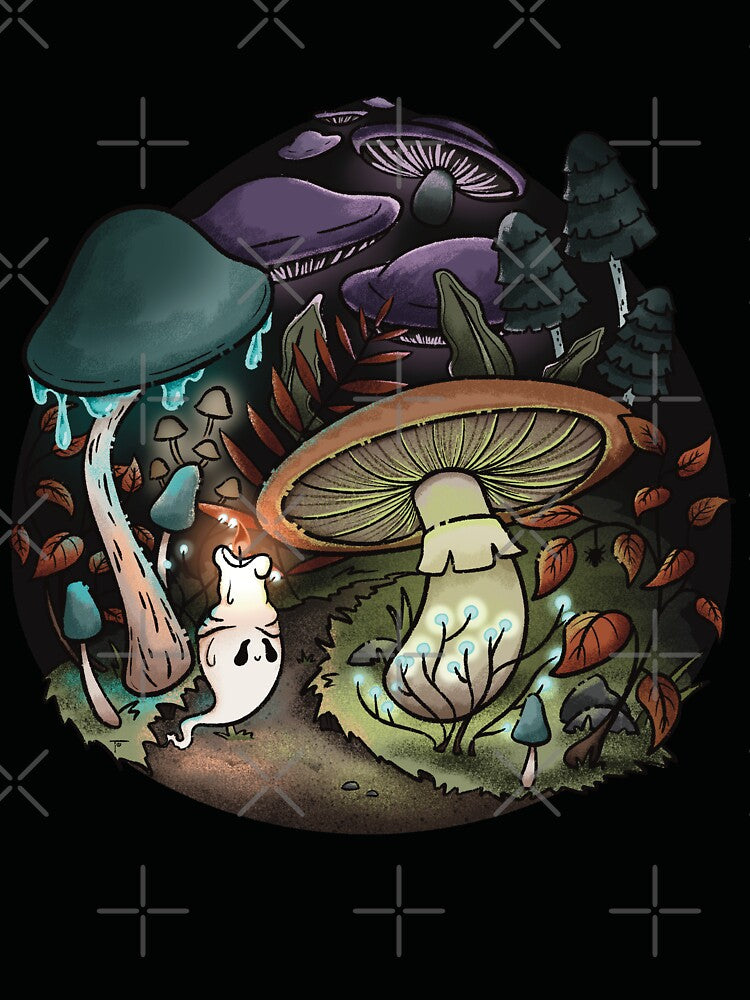 Illuminated Mushroom Forest Path by BeeAndClover