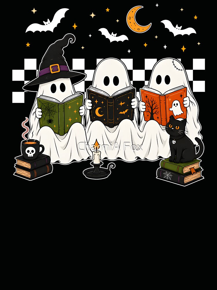 Spooky Ghost Reading Books by CharmiA Fox