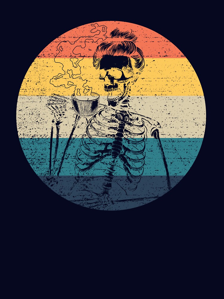 Skeleton Coffee Woman Halloween Skeleton Drinking Coffee Gear by DynamicDesign