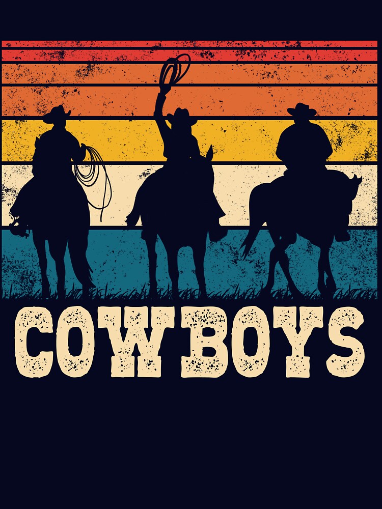 Cowboys Horse Wranglers Rodeo Retro Sunset Men's Cowboy Gear by DynamicDesign