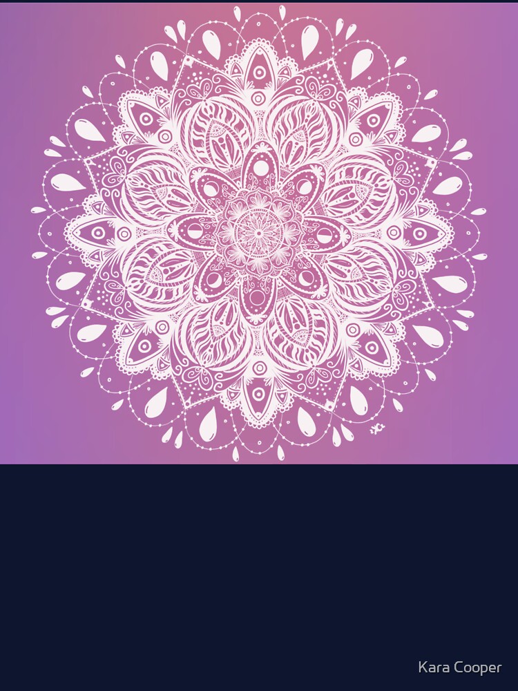 Lunar Phases - Moon Mandala (White on Gradient variation) by Kara Cooper