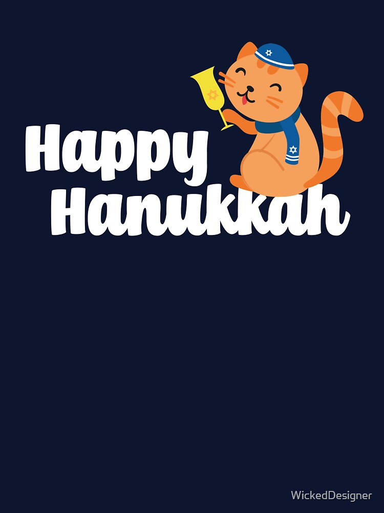 Hanukcats Happy Hanukkah Cat Shirt & Gifts For Cat Lovers by WickedDesigner
