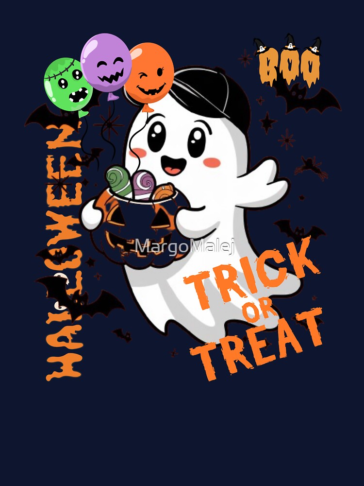 Cheerful ghost with crazy balloons by MargoMalej
