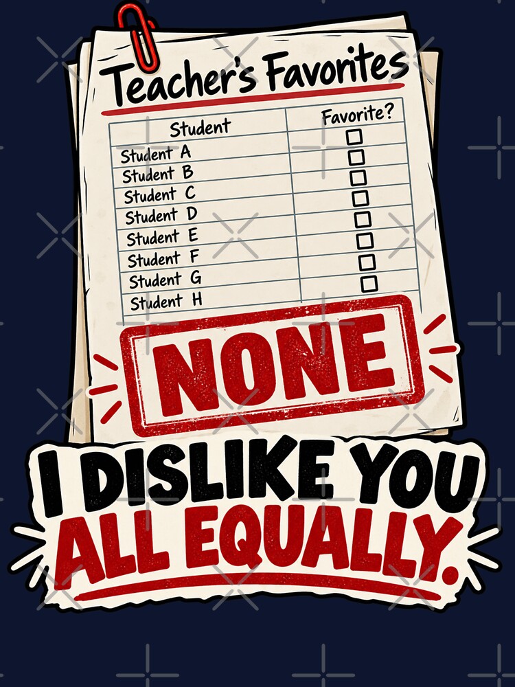 I Dislike You All Equally – Funny Teacher No Favorites Shirt by yochatees