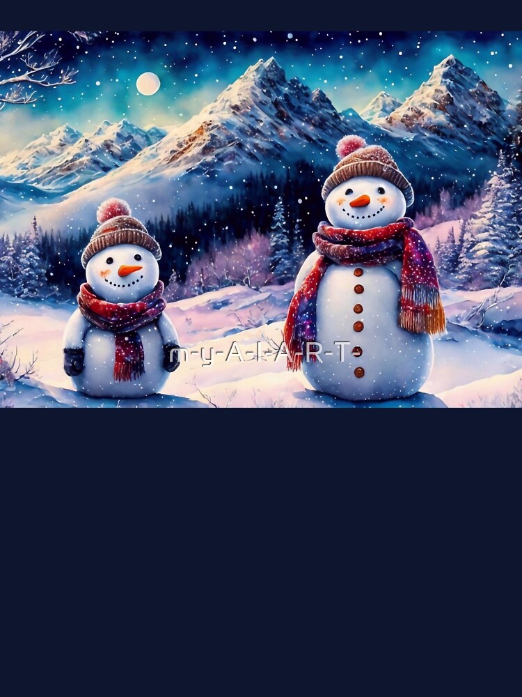 Two Snowmen in the Mountains by m-y-A-I-A-R-T-