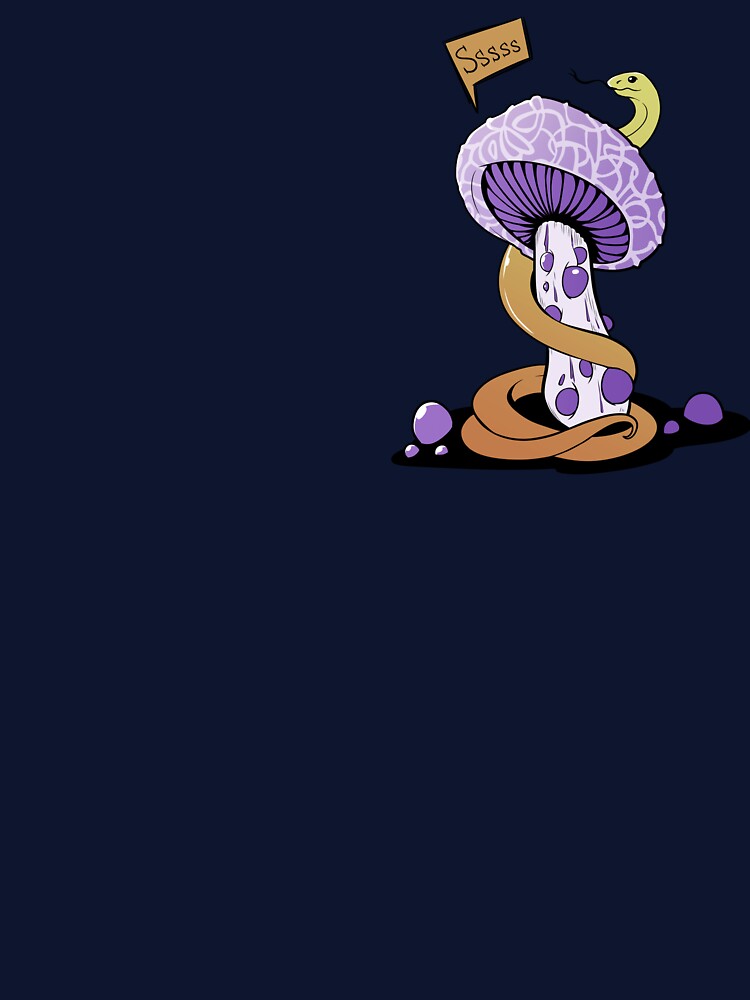 Poisonous purple mushroom with bubbles and yellow snake by MalkyTea