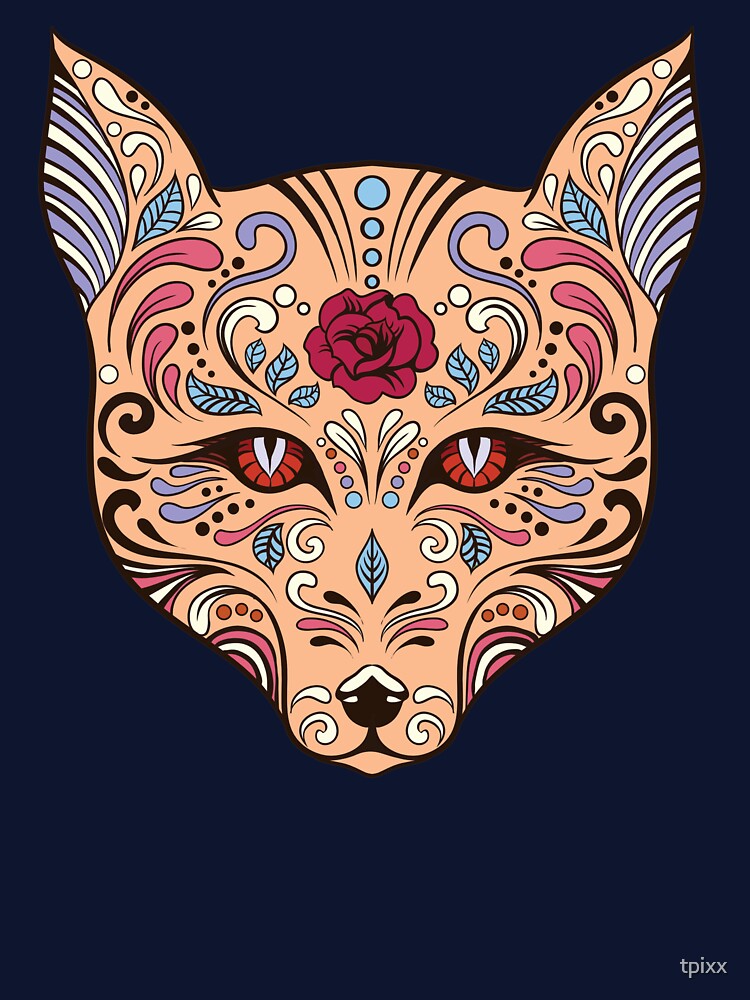 Sugar Skull Fox Day of the Dead by tpixx