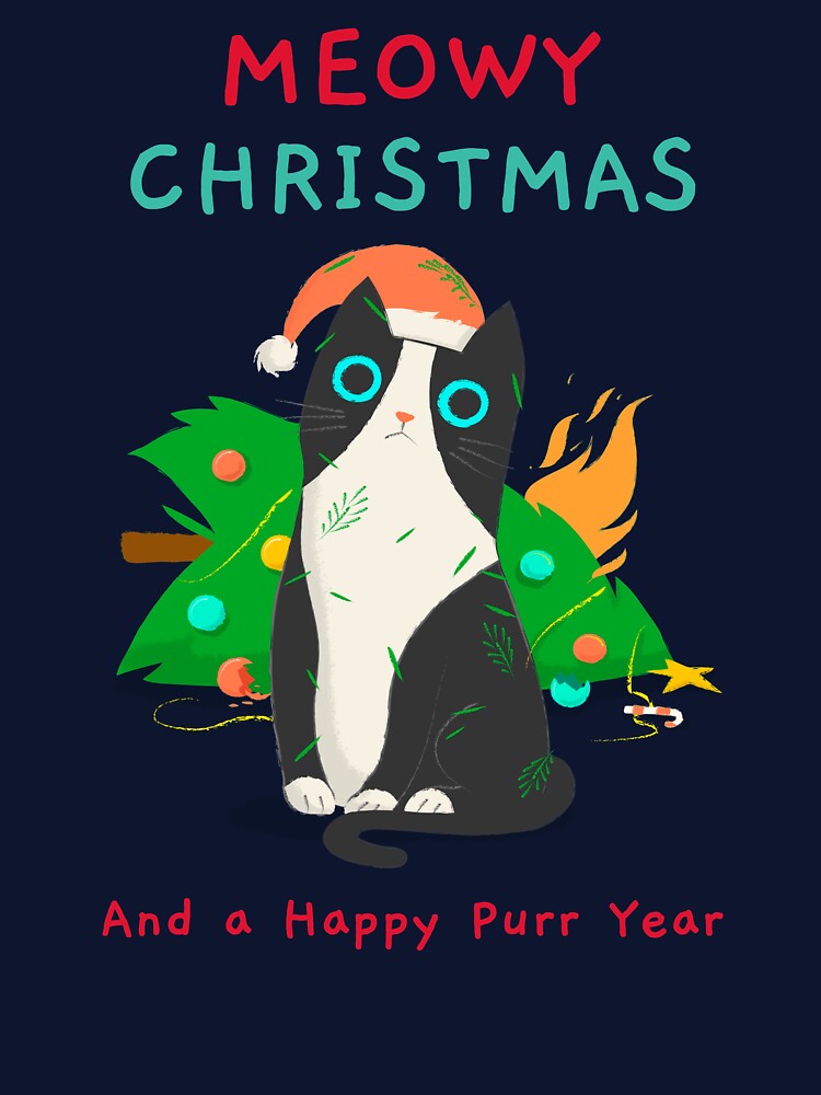 Meowy Christmas! Cat Christmas Perfect Gift For Cat Lovers by NostalgicLatin
