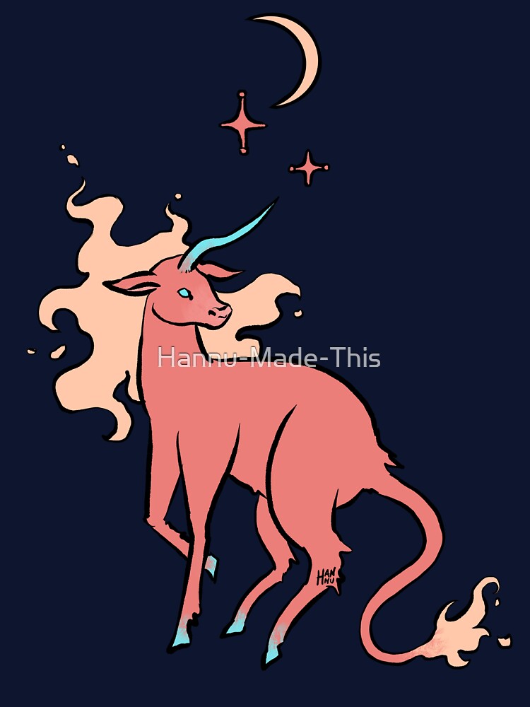 Unicorn calf with moon and stars by Hannu-Made-This