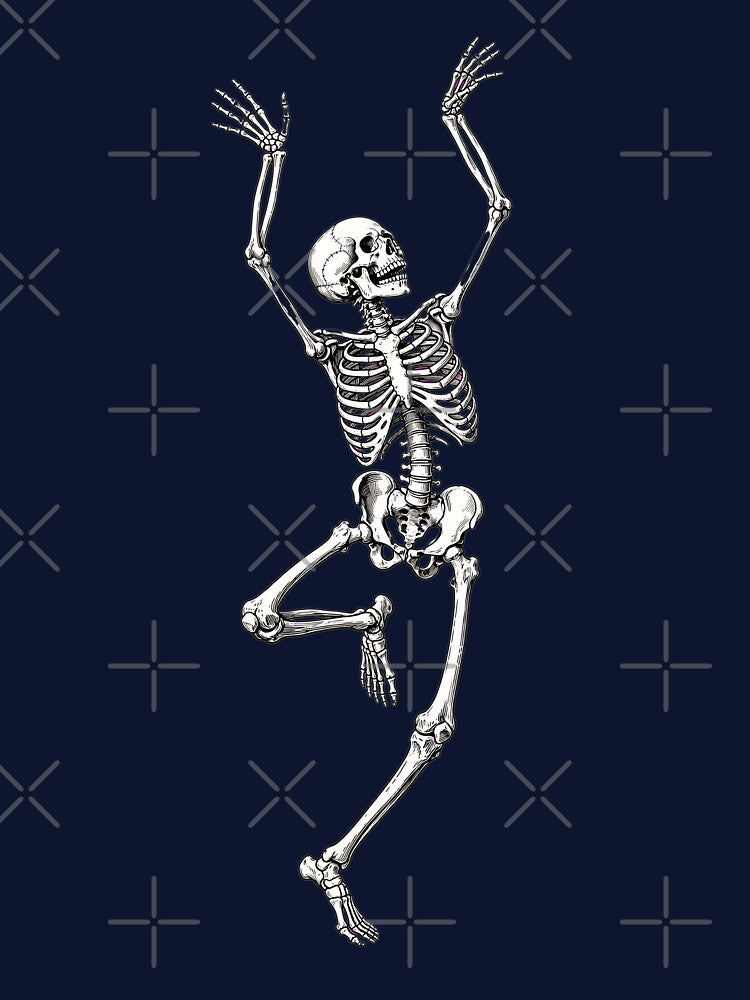 Dancing Skeleton Vintage Halloween Gothic Bones Aesthetic by Moad Fahim