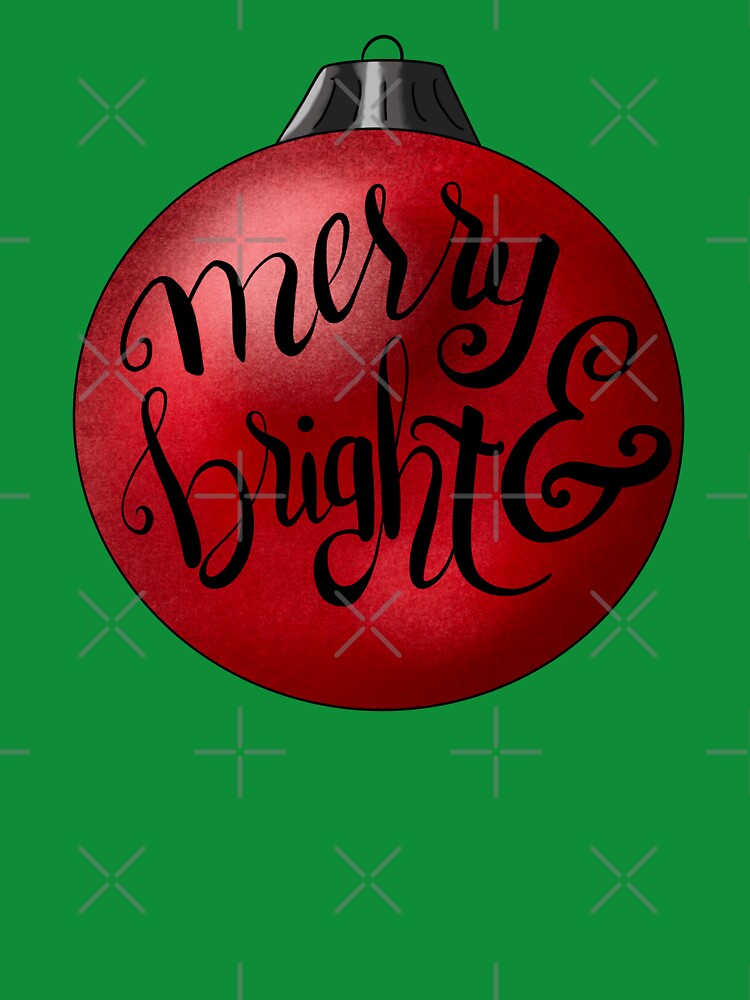 Merry & Bright Red Christmas Ornament by Lady-Lilac