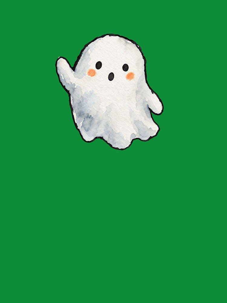Cute Little Waving Halloween Ghost Illustration by Jessie's Palette