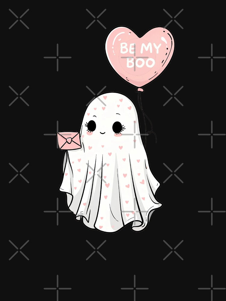Be My Boo - Cute Ghost Valentine Design by -justb-