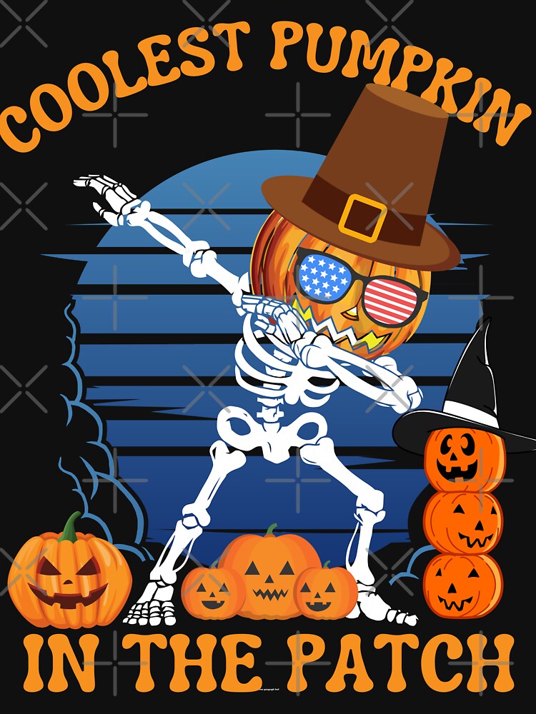 COOLEST PUMPKIN IN THE PATCH DABBING 2022 SKELETON PUMPKIN HEAD by Affyboss6