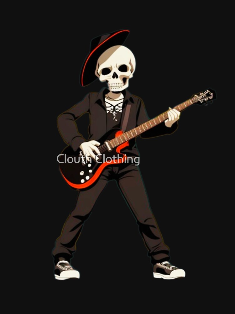 Funny Dancing Skull With Guitare by Clouth Clothing  ⭐⭐⭐⭐⭐