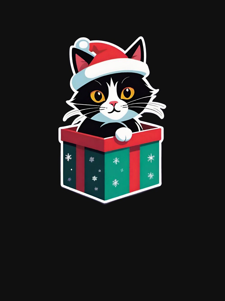 Cat hiding inside the Christmas gift by Chimanjaipal