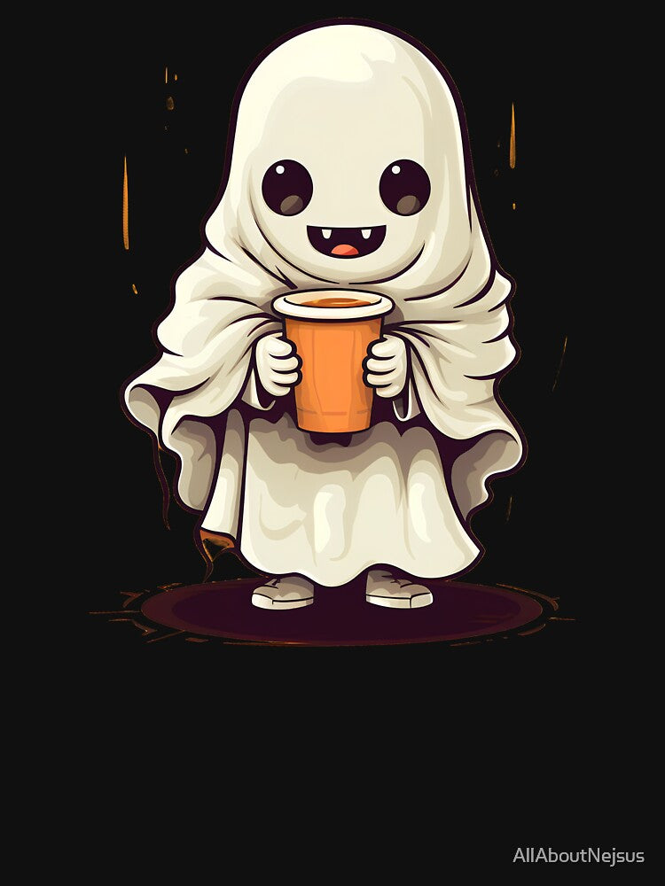 Cute Haloween Ghost With Pumpkin Spice Latte by AllAboutNejsus