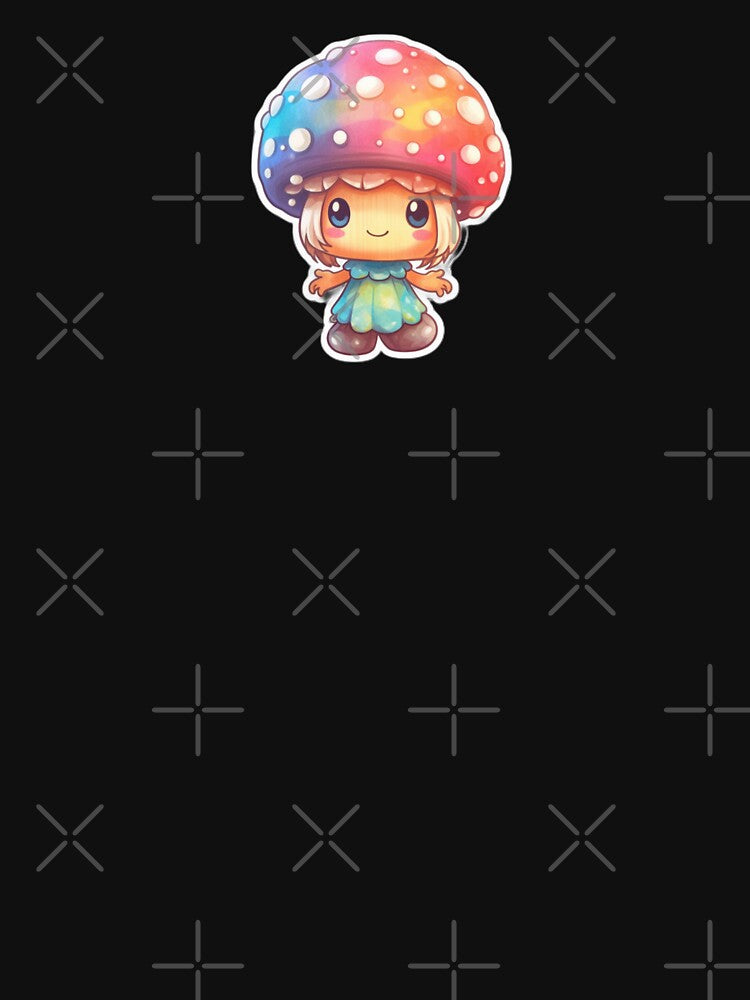 Colourful Anime Mushroom | White Watercolour | Happy, Cute, Nature, Kawaii, Woods, Forest by FantasySoul