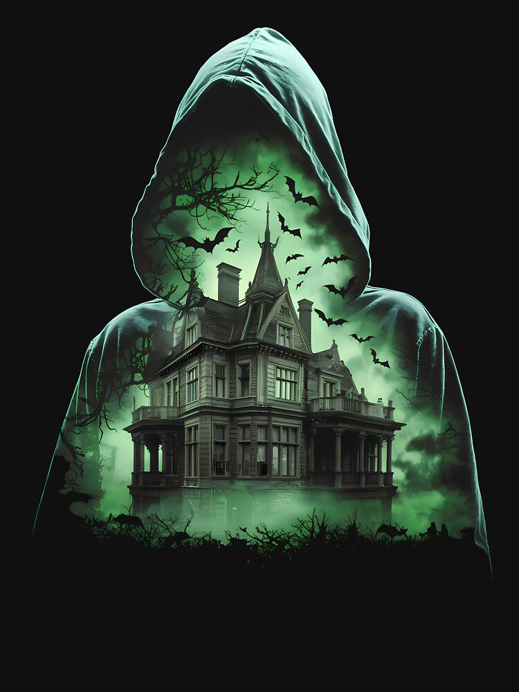 Haunted House Halloween by Funny Vintage Stickers And T-Shirts