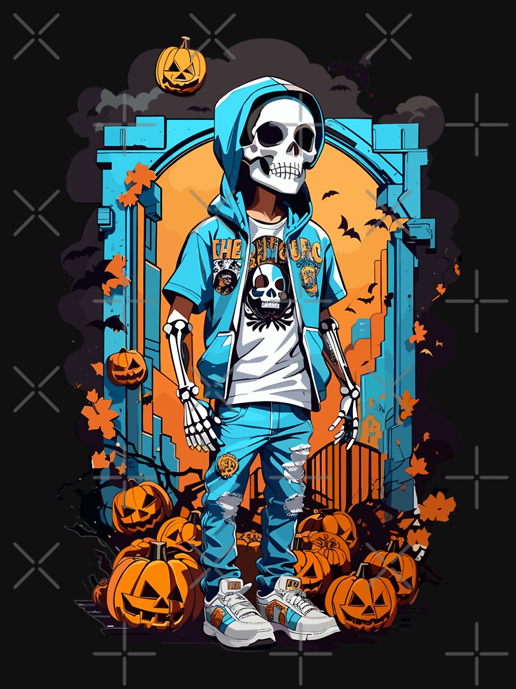 Vintage Halloween Skeleton Art 2 by GraffiniTee