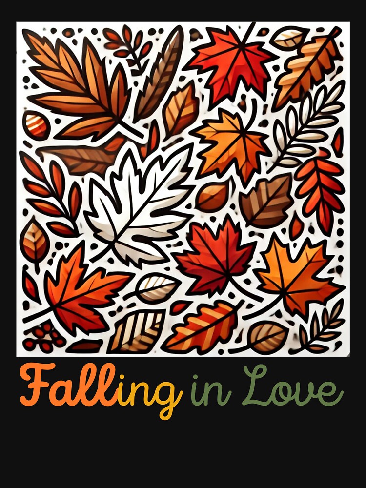 Fall Vibes t-shirt | "Falling in Love" Autumn-Themed T-Shirt | Cozy Fall Aesthetic by JoyfulThread