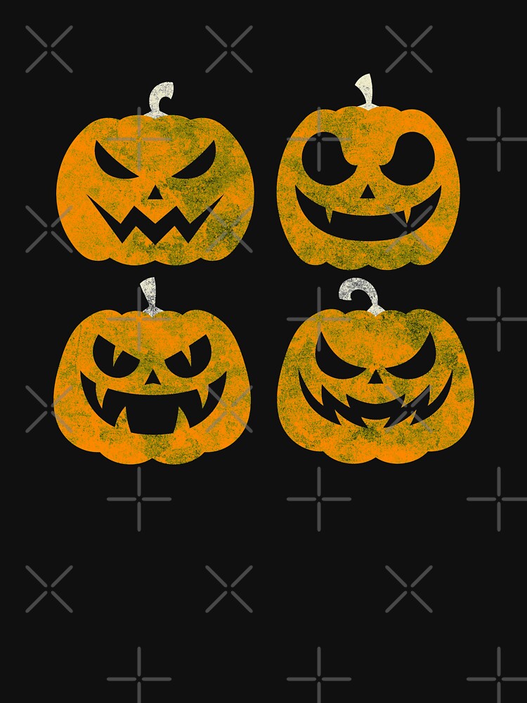 Halloween Pumpkins Distressed Jack O Lanterns by tshirtexpressiv