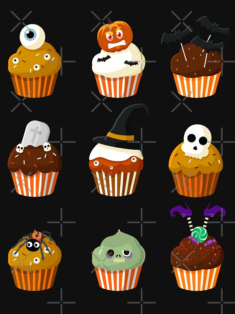Scary Cupcake Emoji T-Shirt Cupcake Halloween Costume Shirt by MerchK1ng