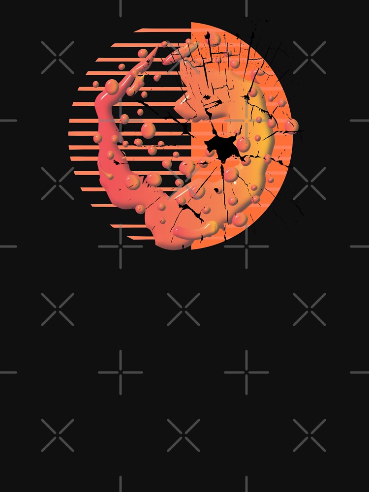 Magical abstract orange moon by LuckyFamily
