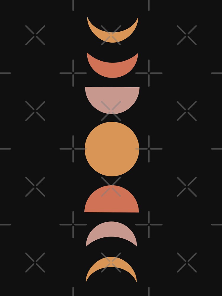 Moon Phases Modern Boho by ArunikaPrints