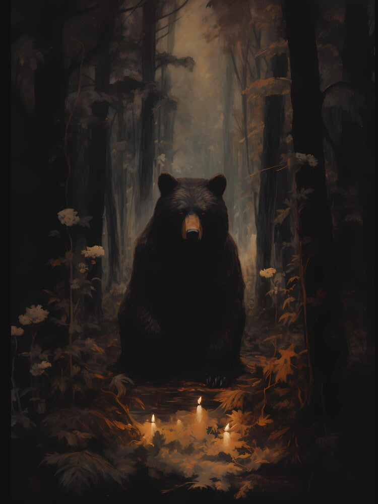 wild bear dark academia gothic cottagecore decor by Mehak  Khan