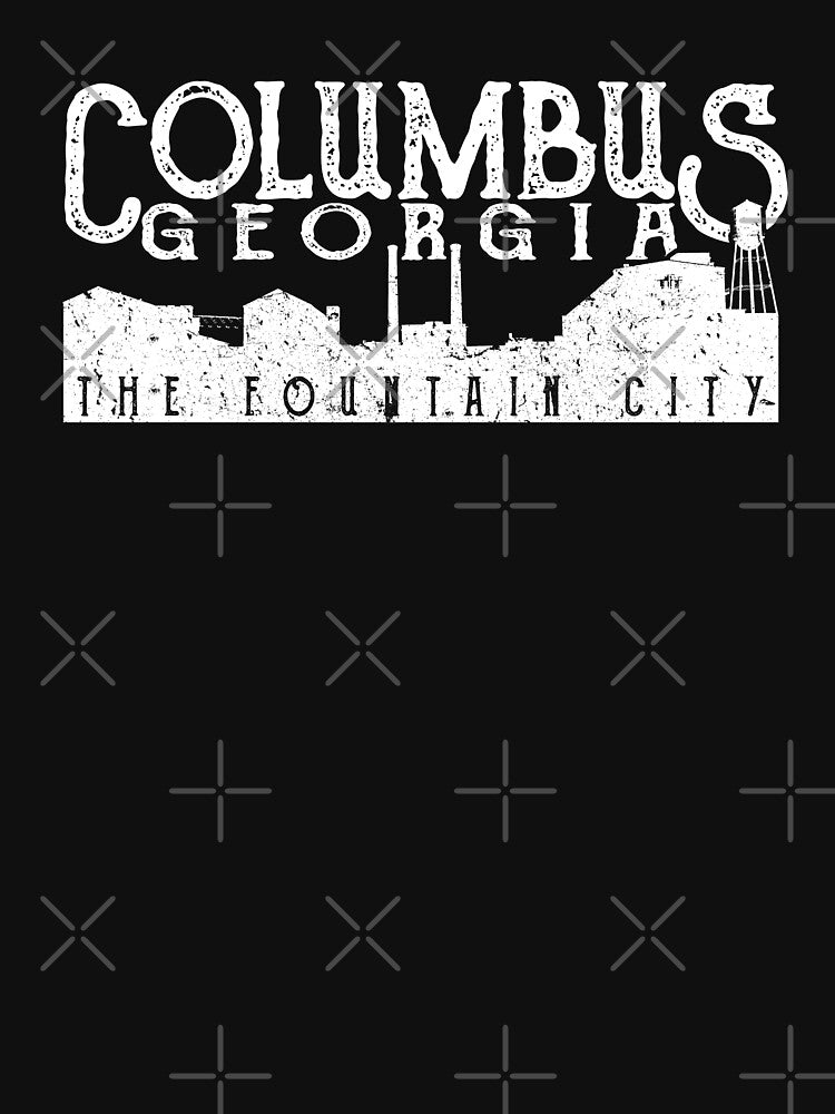 Columbus Georgia Retro Vintage Distressed Skyline Design by JakeRhodes