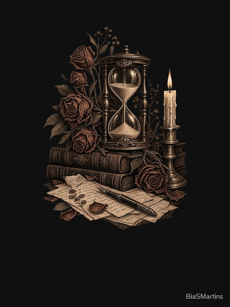 Hourglass and Dried Roses by BiaSMartins
