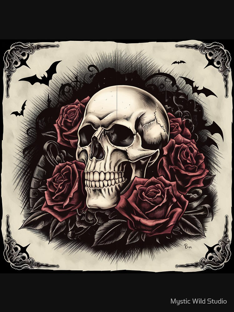Gothic Skull & Roses by Mystic Wild Studio