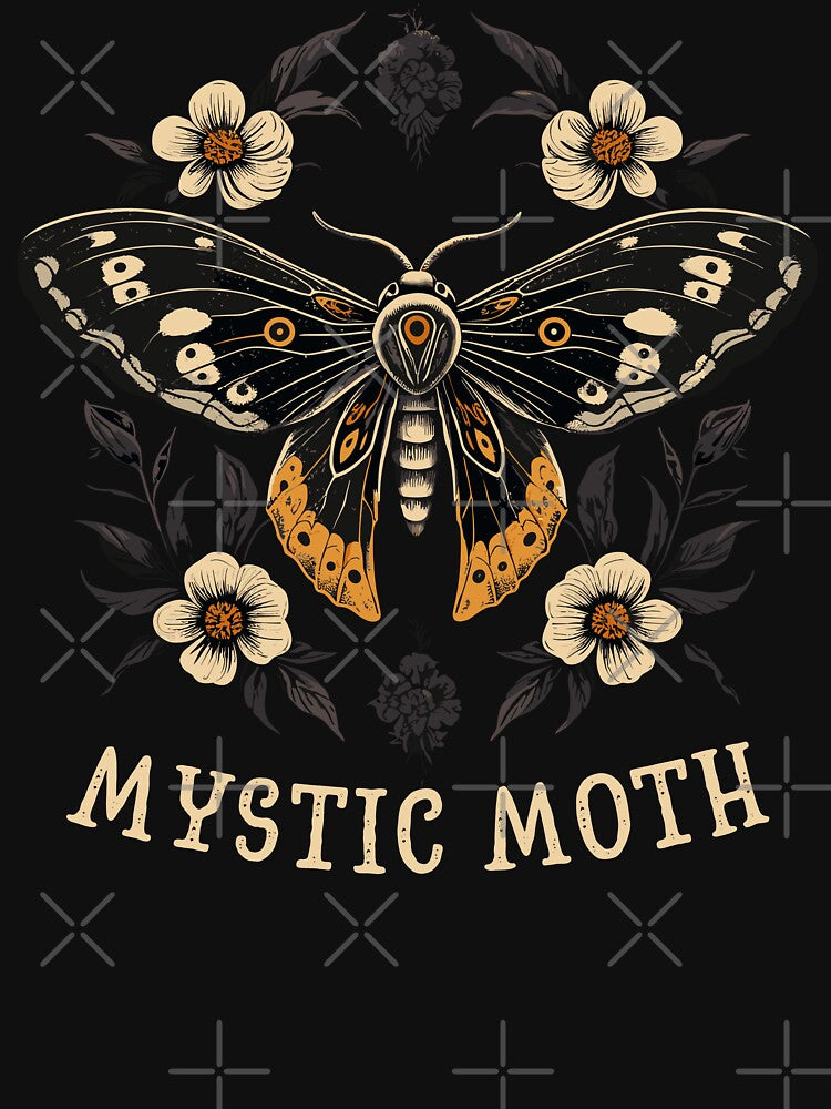 Death Moth With Flowers Mystic Moth Gothic Styled by CosyTeal