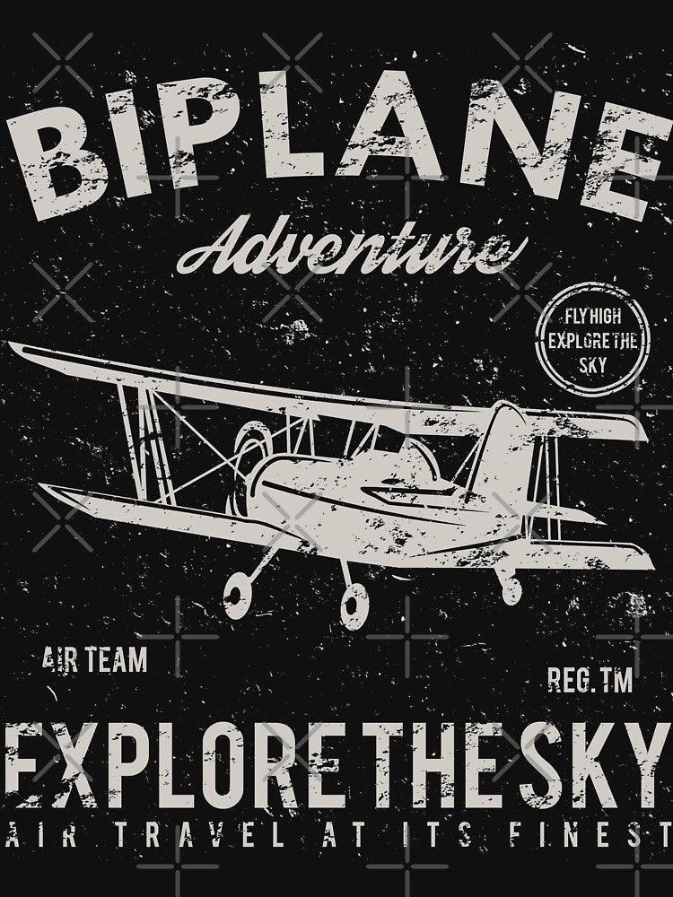 Biplane Retro Vintage Distressed Design by JakeRhodes
