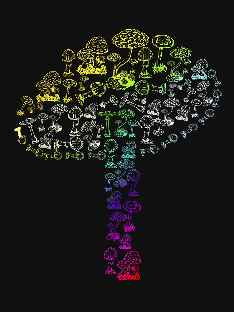 colorful, tie-dye mushrooms by theglaze