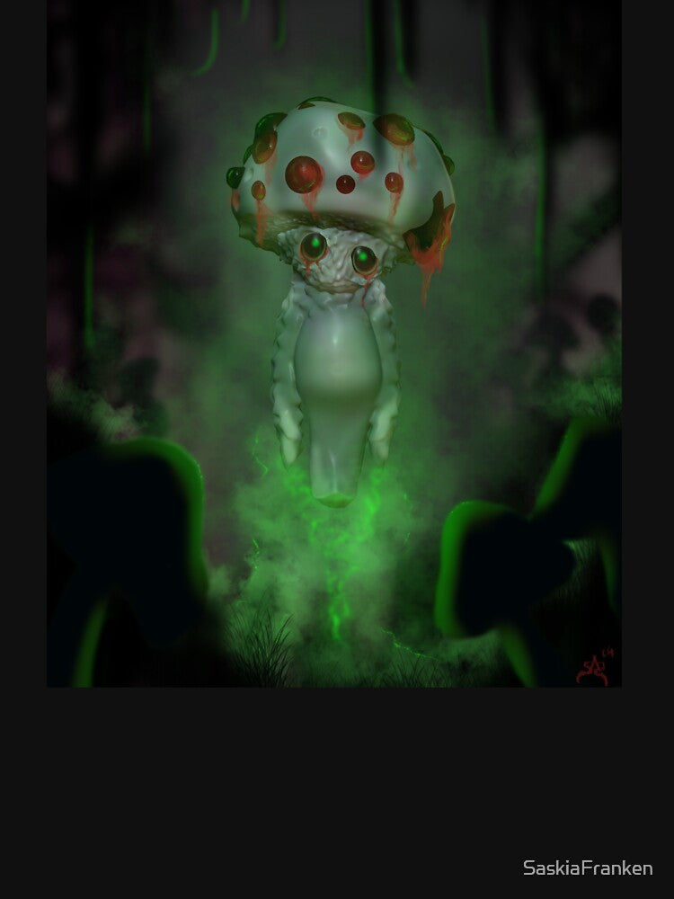 Spooky bleeding tooth mushroom full image by SaskiaFranken