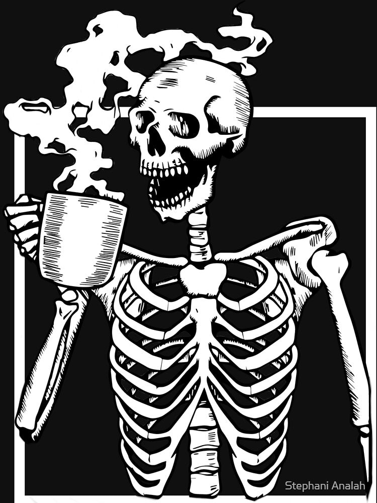 Skeleton Coffee Halloween Fall by Stephani Analah