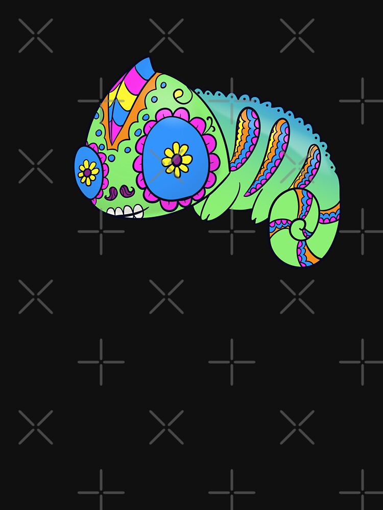 Cute Sugar Skull Animal Day of the Dead chameleon by abowersock