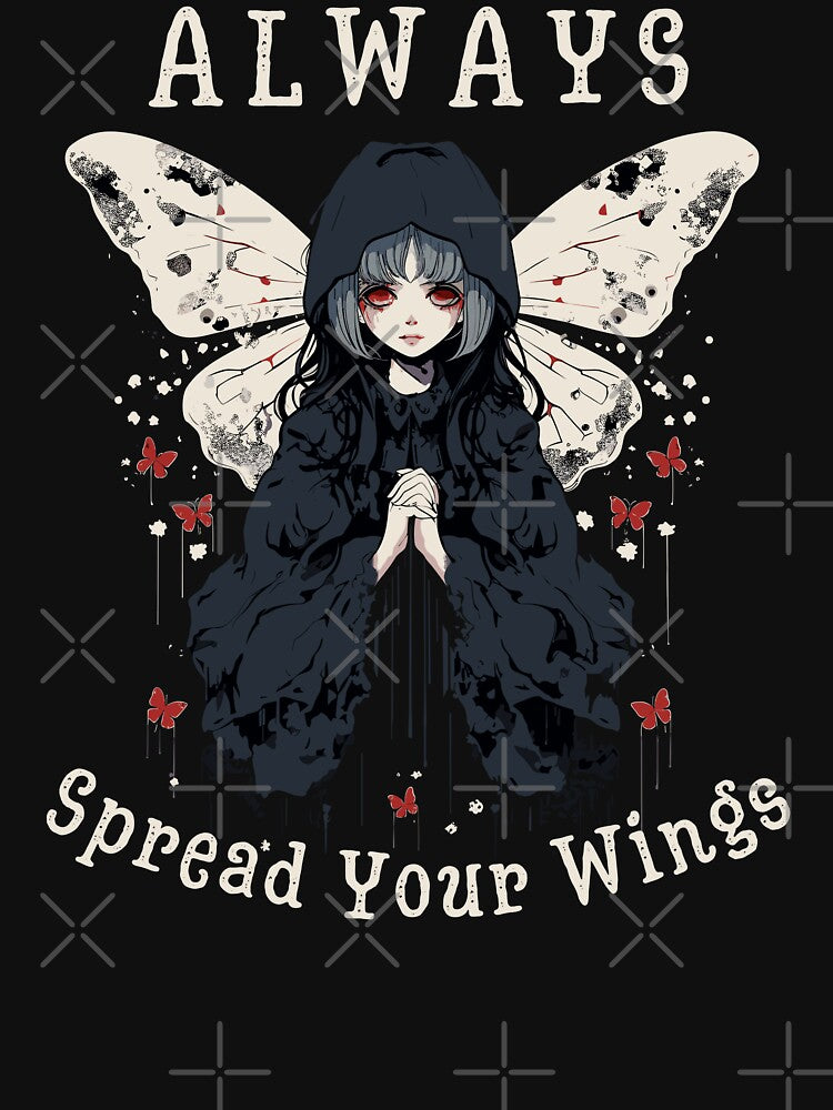 Girl With Moth Wings Always Spread Your Wings Gothic Styled by CosyTeal