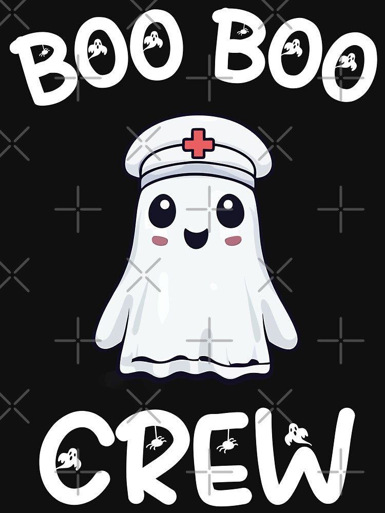 Boo Boo Crew Nurse Ghost Halloween Medical Doctor by Quirky Shirts