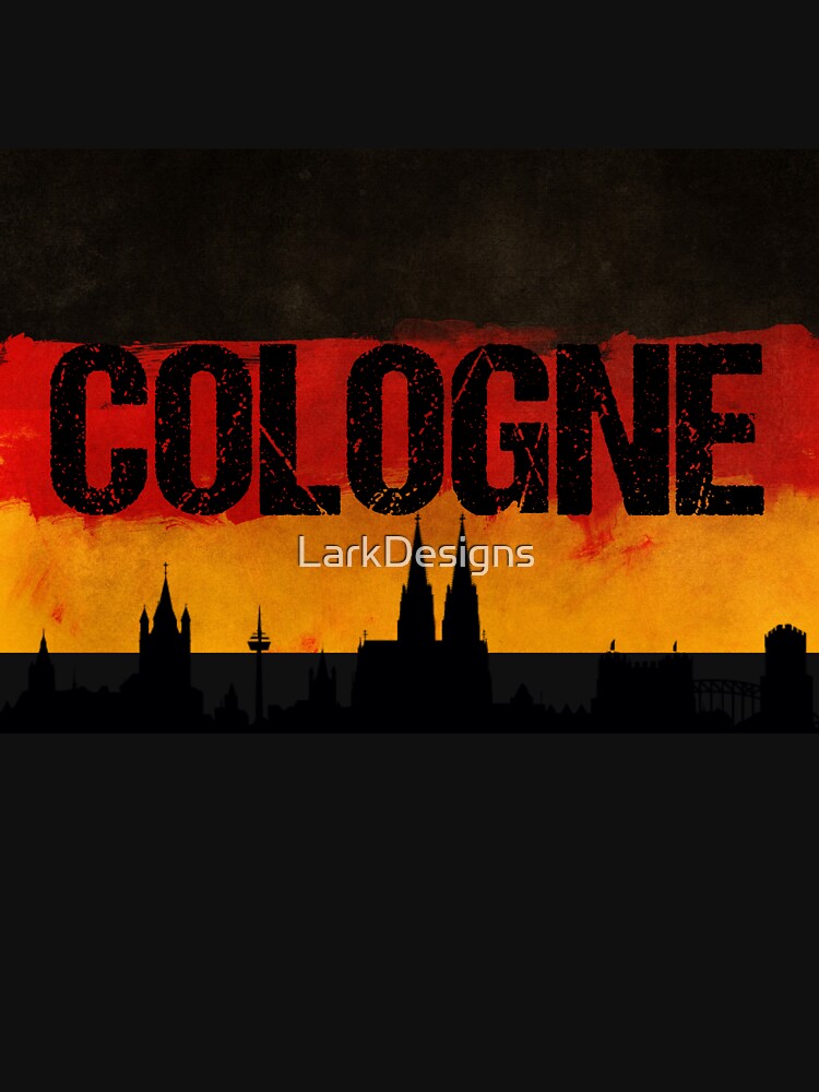 Cologne Germany City Skyline Distressed Flag by LarkDesigns