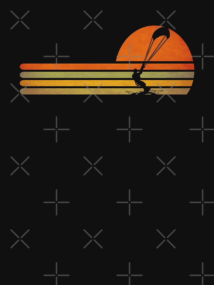 Kiteboarding Retro Vintage Silhouette Distressed by Space Art