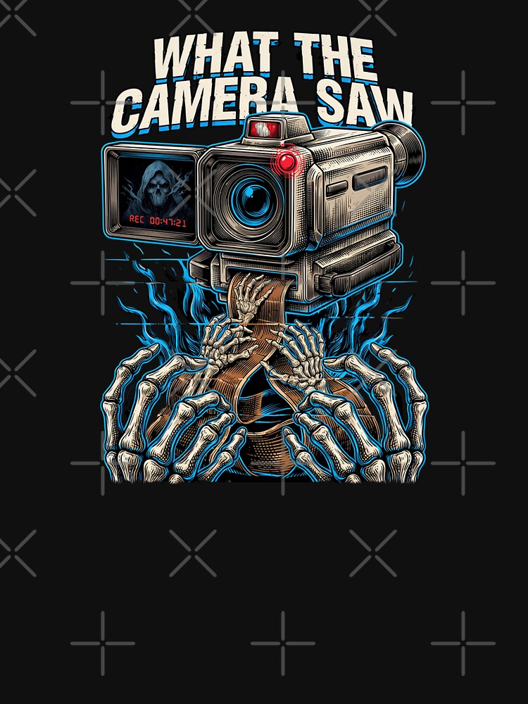 What the Camera Saw, Retro Horror Found Footage VHS 80s Graphic by CryptReel