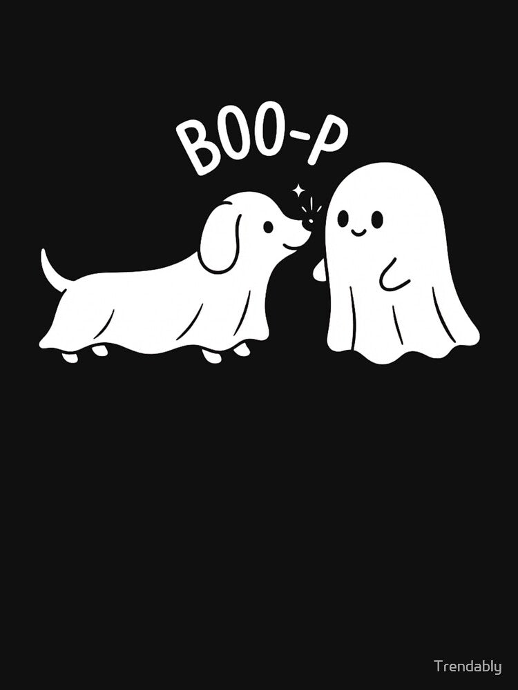 Boo Boo-p Dog Ghost Funny Halloween Dog Lovers Dog Mom T-Shirt | Cute Spooky Pup Graphic Gift by Trendably