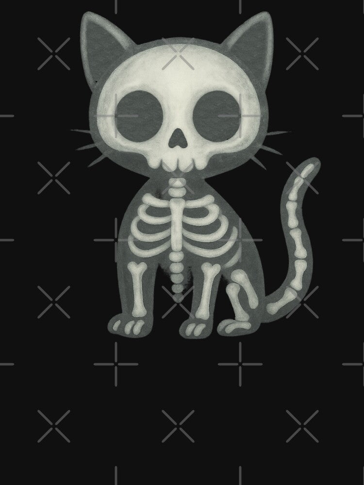 Spooky Cute Skeleton Cat by Prints-by-Olaf