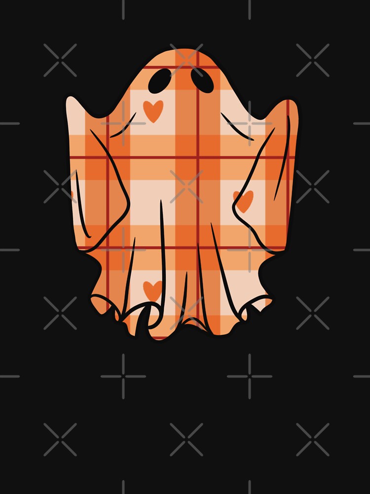 Plaid Orange Ghost Drawing by By_Lisart